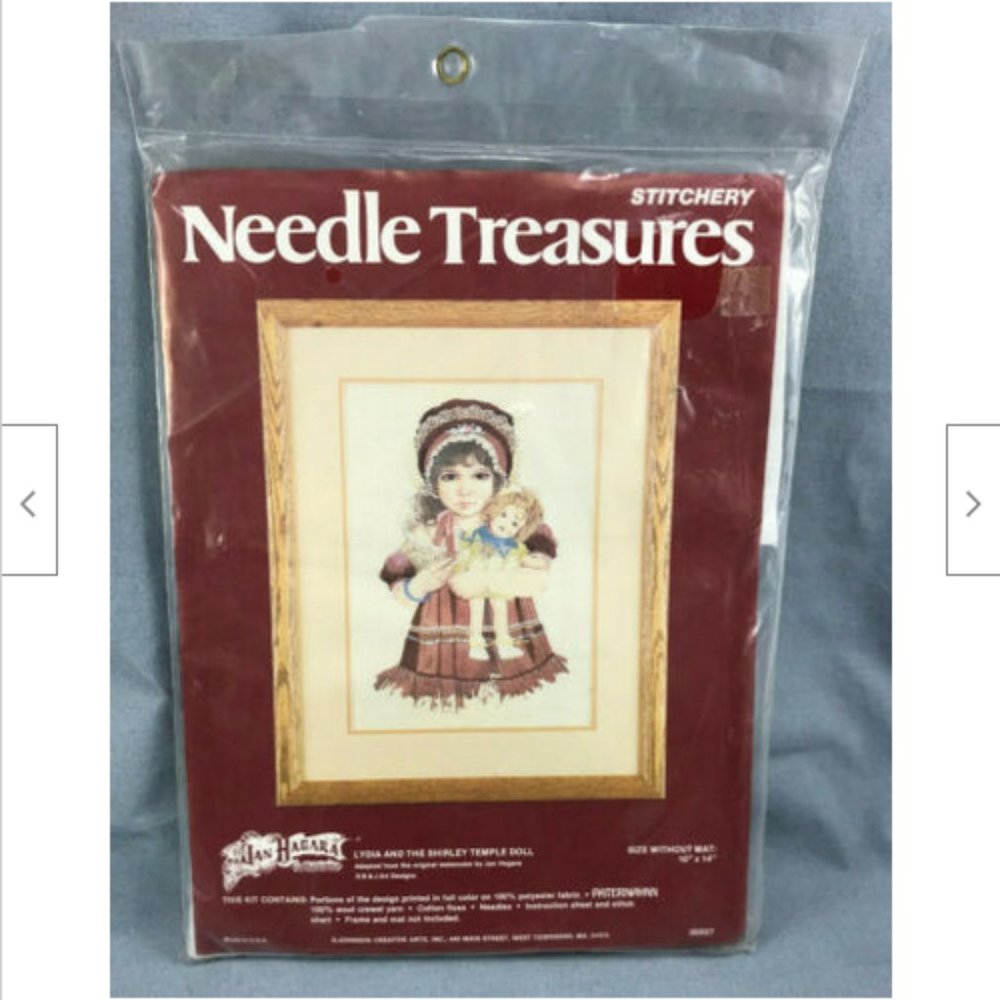 Jan Hagara Needle Treasures Crewel Embroidery Kit Lydia & Shirley Temple 00557